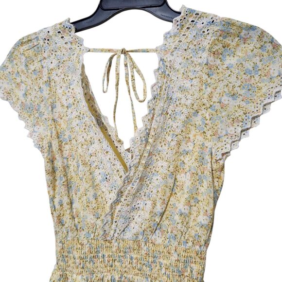 American Eagle Dress Size XS Lined Embroidered Short Sleeve - Picture 6 of 11